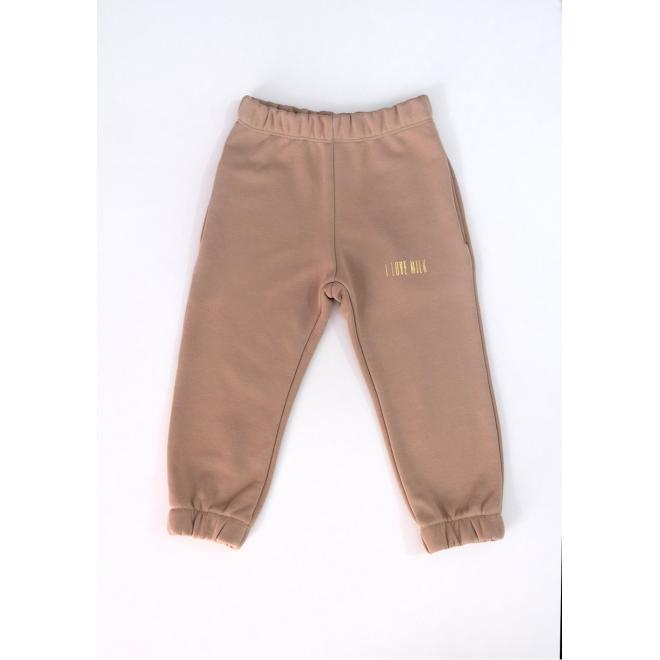 Dětská souprava I LOVE MILK v béžové barvě