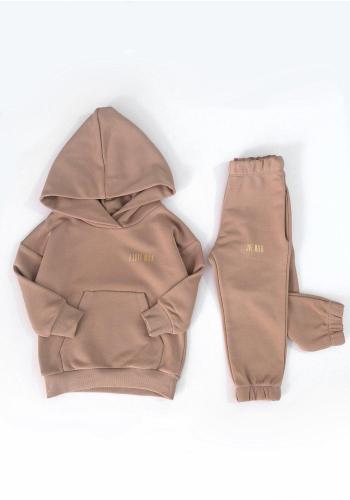 Dětská souprava I LOVE MILK v béžové barvě