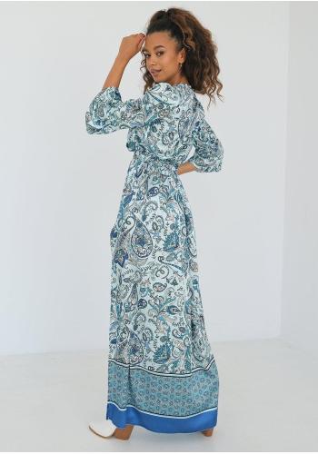 Vzorované maxi šaty MOSQUITO modré barvy