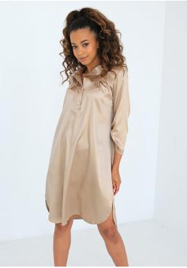 Saténové šaty MOSQUITO v béžové barvě