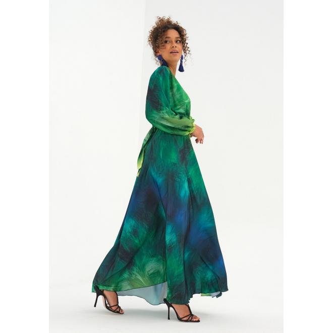 Zelené maxi šaty MOSQUITO v ombre stylu