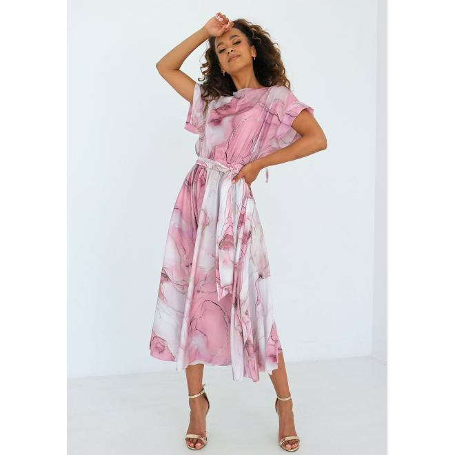 Šaty MOSQUITO v růžovém mramorovém vzoru