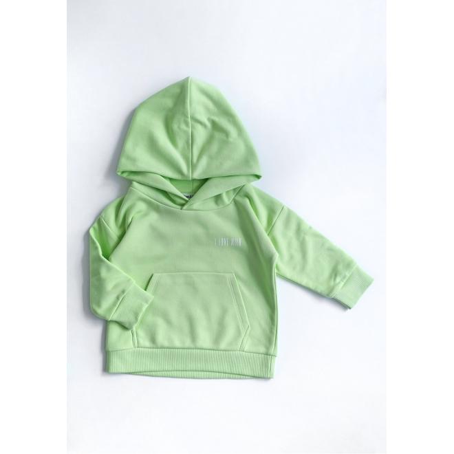 Dětská souprava I LOVE MILK v limetkové barvě