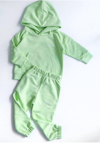 Dětská souprava I LOVE MILK v limetkové barvě