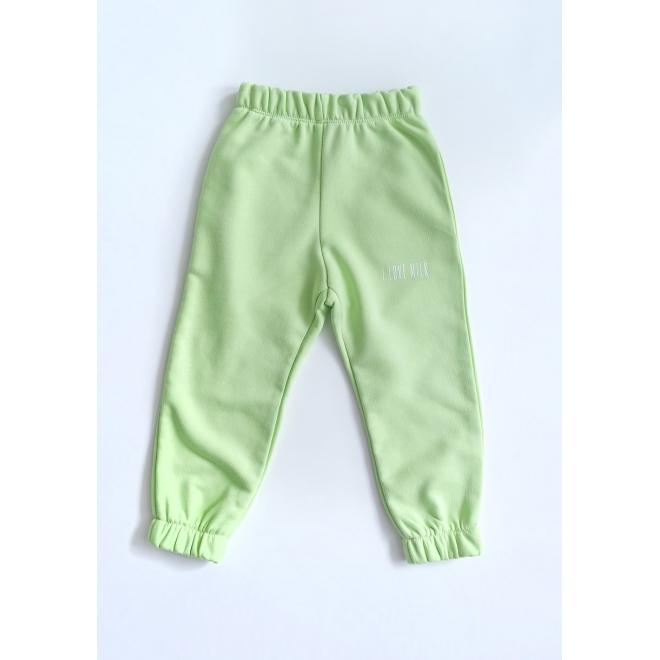 Dětská souprava I LOVE MILK v limetkové barvě