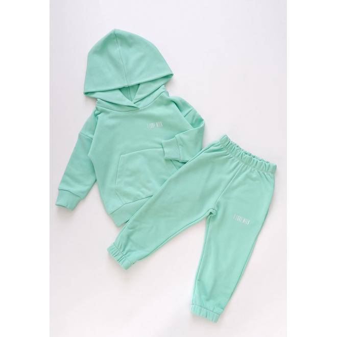 Mikina s kapucí I LOVE MILK v mátové barvě