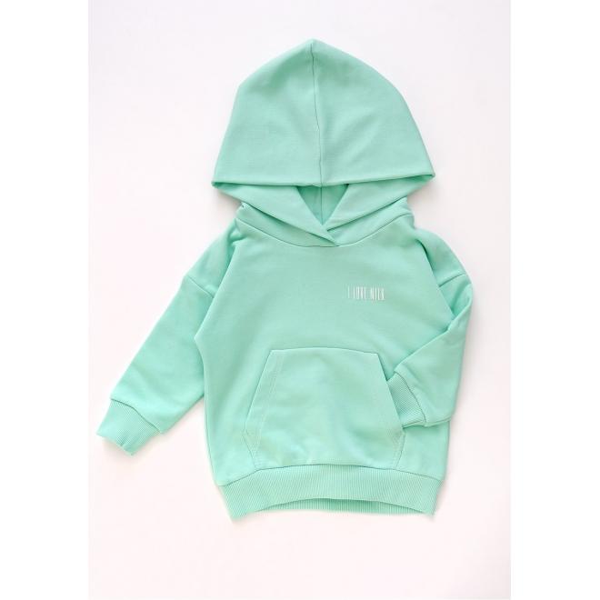 Tepláková souprava I LOVE MILK v mátové barvě