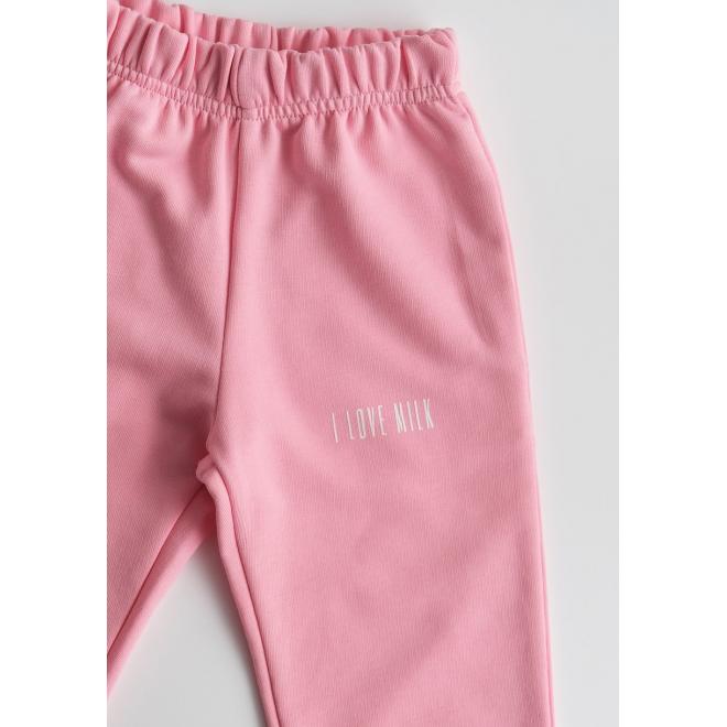 Tepláky pro dívky I LOVE MILK v růžové barvě