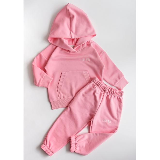 Tepláky pro dívky I LOVE MILK v růžové barvě