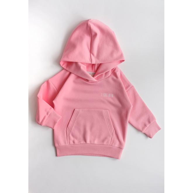 Růžová souprava I LOVE MILK pro dívky