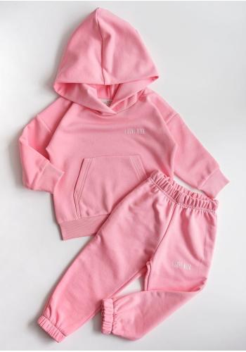 Růžová souprava I LOVE MILK pro dívky