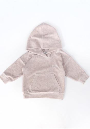 Melanžová béžová mikina s kapucí I LOVE MILK