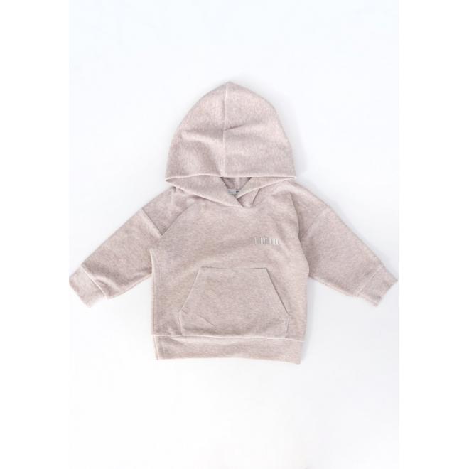 Melanžová béžová mikina s kapucí I LOVE MILK