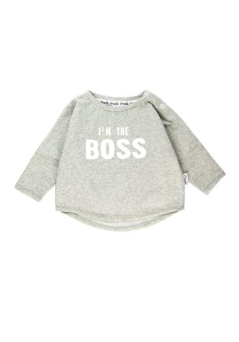 I LOVE MILK mikina i m the boss šedé barvy