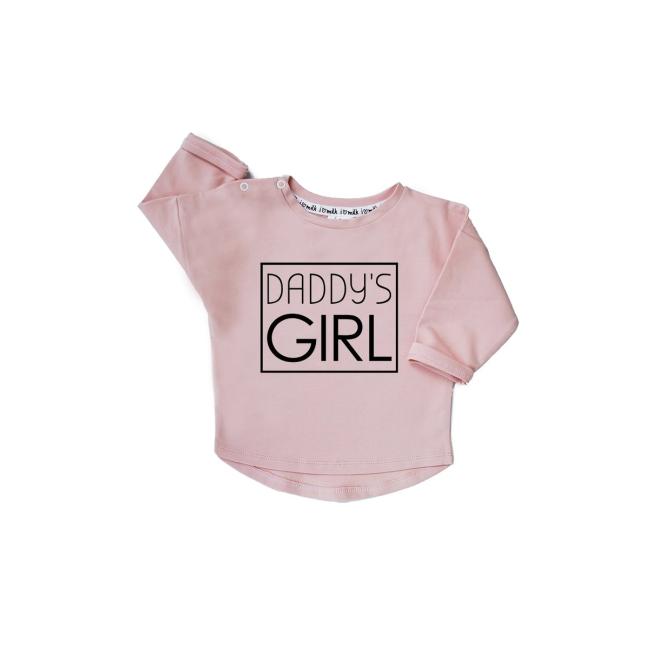 Růžová I LOVE MILK mikina "daddy's girl"