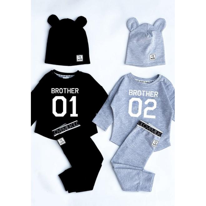 Chlapecká mikina I LOVE MILK s nápisem " brother 01"