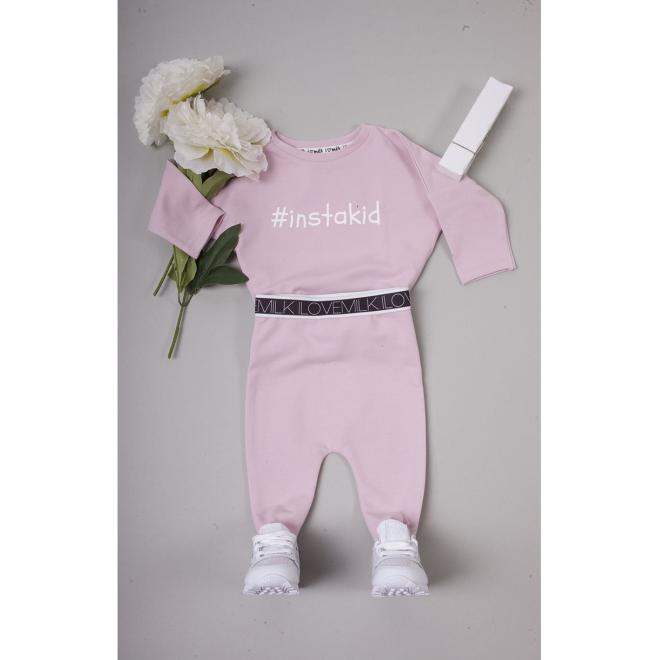 Dětské kalhoty I LOVE MILK v růžové barvě