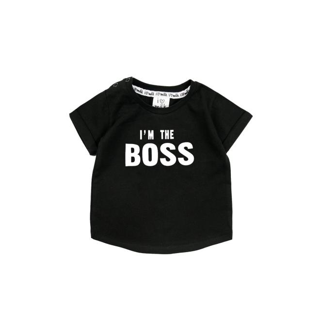 I LOVE MILK triko "i'm the boss" s krátkým rukávem