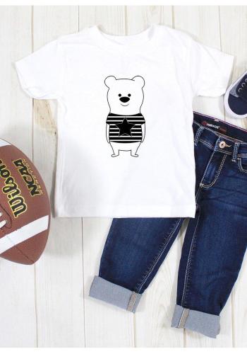 Bavlněné I LOVE MILK tričko s potiskem medvídka