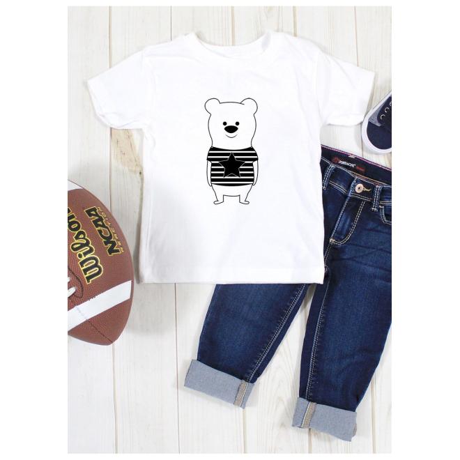 Bavlněné I LOVE MILK tričko s potiskem medvídka