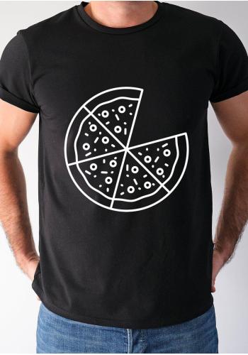 Triko I LOVE MILK s potiskem pizzy černé barvy