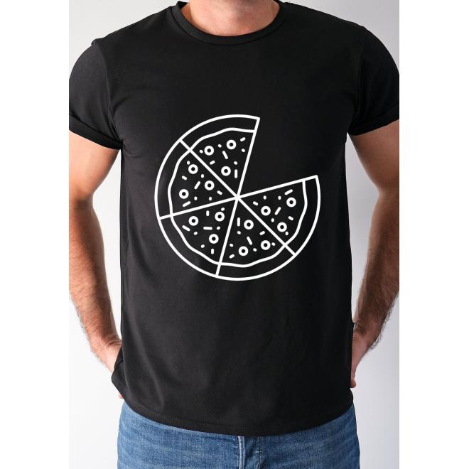 Triko I LOVE MILK s potiskem pizzy černé barvy