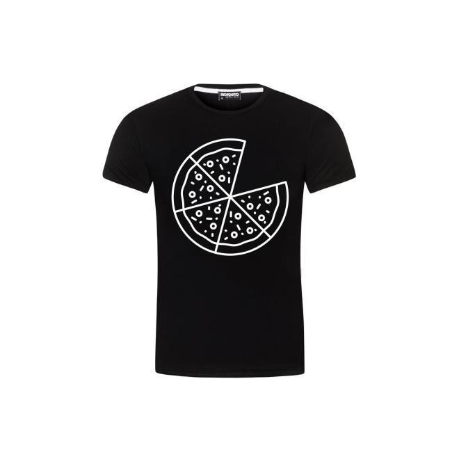 Triko I LOVE MILK s potiskem pizzy černé barvy