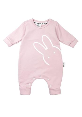 Overal I LOVE MILK růžový s dětským potiskem