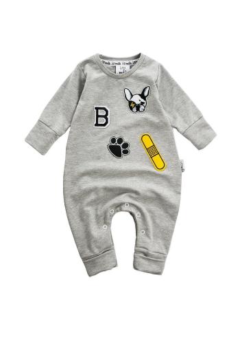 Bavlněný overal I LOVE MILK s nášivkami