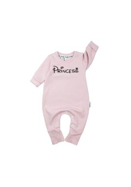 Růžový overal s nápisem "princess" I LOVE MILK