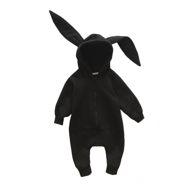 Černý I LOVE MILK overal na zip s oušky