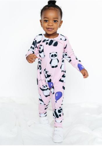 Pudrový overal I LOVE MILK s potiskem pandy