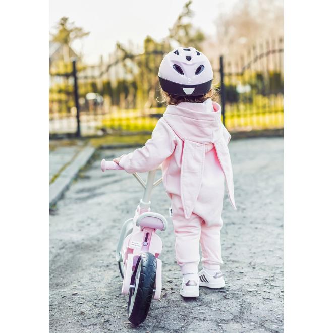 Růžový I LOVE MILK overal na zip s oušky