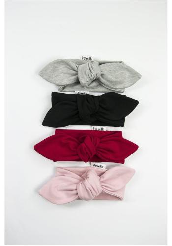 Dětská černá čelenka s vázáním I LOVE MILK