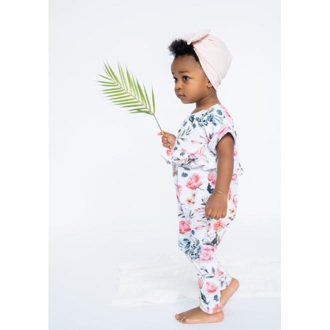 Dívčí čepice s mašlí I LOVE MILK v růžové barvě