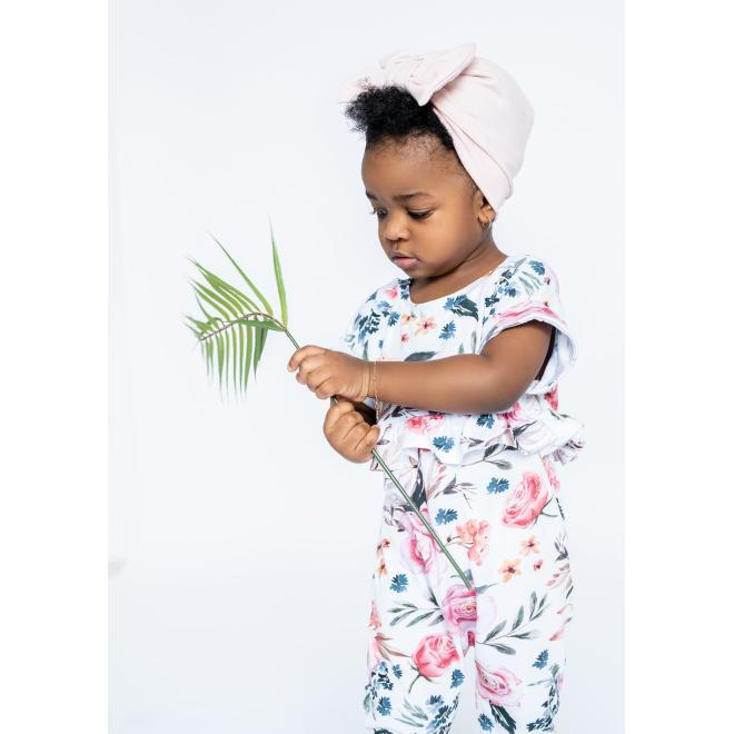 Dívčí čepice s mašlí I LOVE MILK v růžové barvě