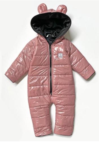 Pudrový zateplený overal I LOVE MILK