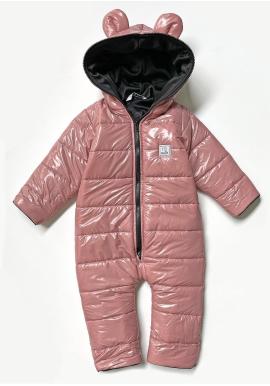 Pudrový zateplený overal I LOVE MILK