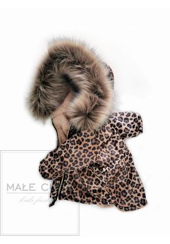 Přechodná parka s leopardím vzorem pro děti