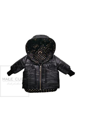 Černá dívčí bundička se zlatými křídly