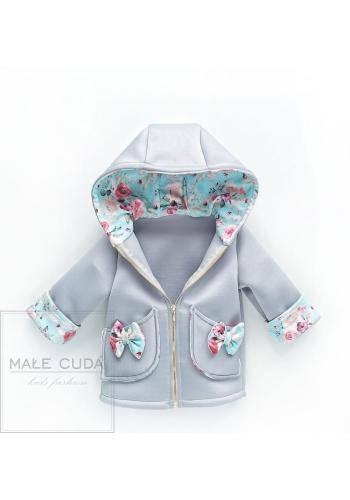 Šedá neoprenová bundička s kapsami