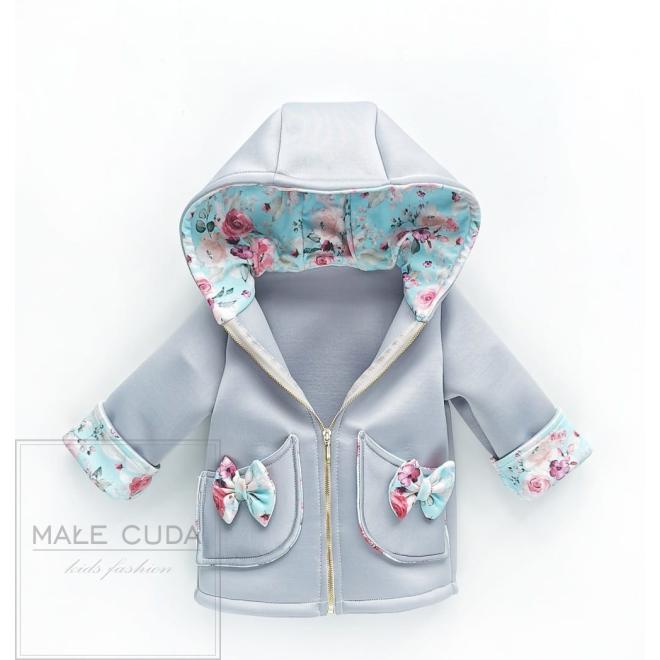 Šedá neoprenová bundička s kapsami