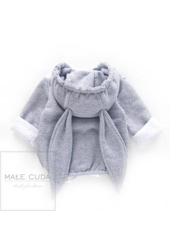 Teplá mikina zajíček v šedé barvě