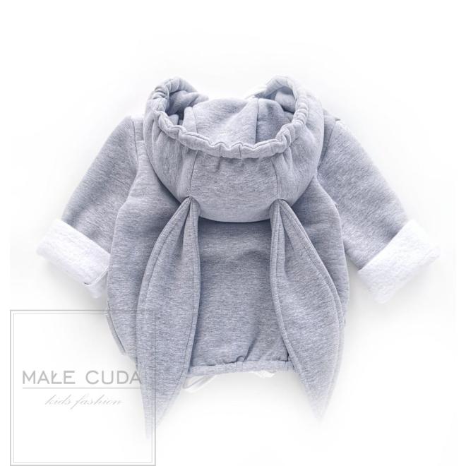 Teplá mikina zajíček v šedé barvě