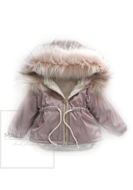 Dětská parka s kapucí a kožešinou