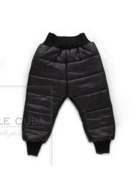 Černé oteplené kalhoty pro děti na zimu