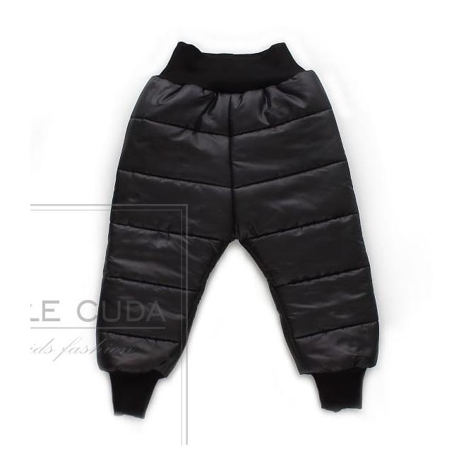 Černé oteplené kalhoty pro děti na zimu