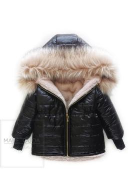 Zimní černá bundička s gumou v pase