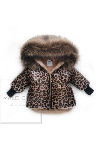 Leopardí zimní bundička pro děti