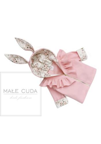 Růžový kabátek s květinovým potiskem